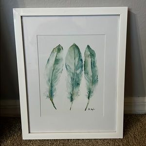 Teal Feather wall decor